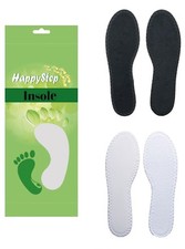 Men Women Terry Barefoot Terry Cloth Insoles Black White, Pack of 2 Pairs