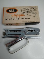 Vintage Ace Clipper 702 Stapling Plier Stapler / with Original Box / Made in USA
