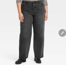     Women's High-Rise Wide Leg Jeans - Universal Thread black Wash size 26