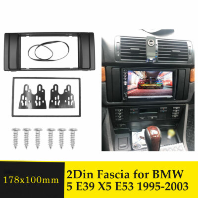 #ad 2 Din Car Radio Fascia Panel Dash Trim for BMW 5 Series E39 X5 E53 1995 2003 $20.56