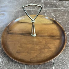 Ralpha Bailey and Co Bend Oregon Myrtlewood Tidbit Serving Tray Candy Dish 8.75