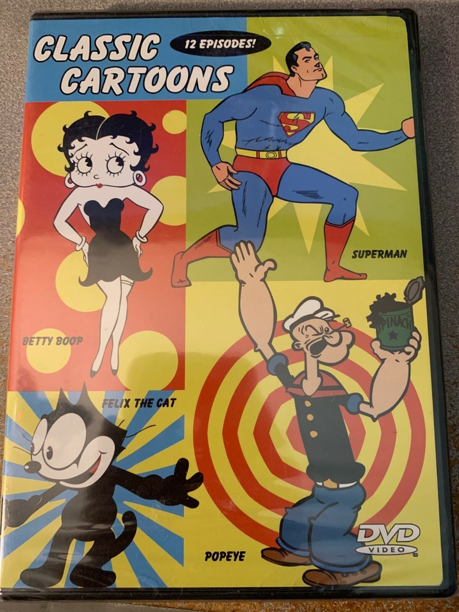Classic Cartoons DVD Betty Boop Superman Popeye Felix The