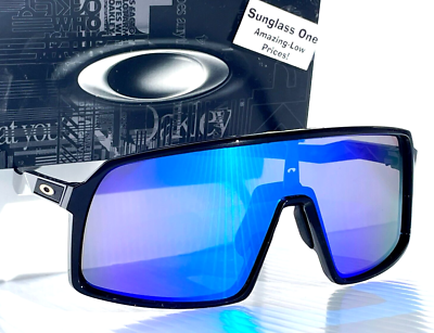 NEW Oakley SUTRO Shiny Black POLARIZED Galaxy Blue Mirror Lens