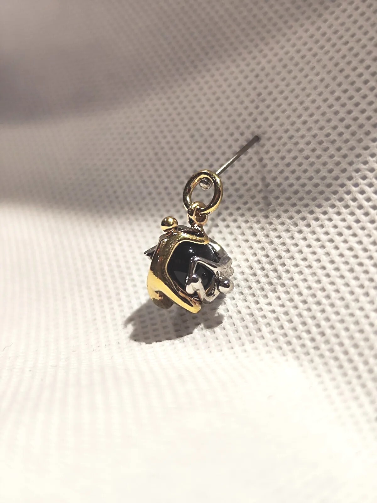 Pendentif Charles Jourdan argent et onyx véritable collier vintage - 4