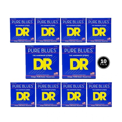 10 Sets DR Strings Pure Blues Pure Nickel Wrap Round Core PHR-11