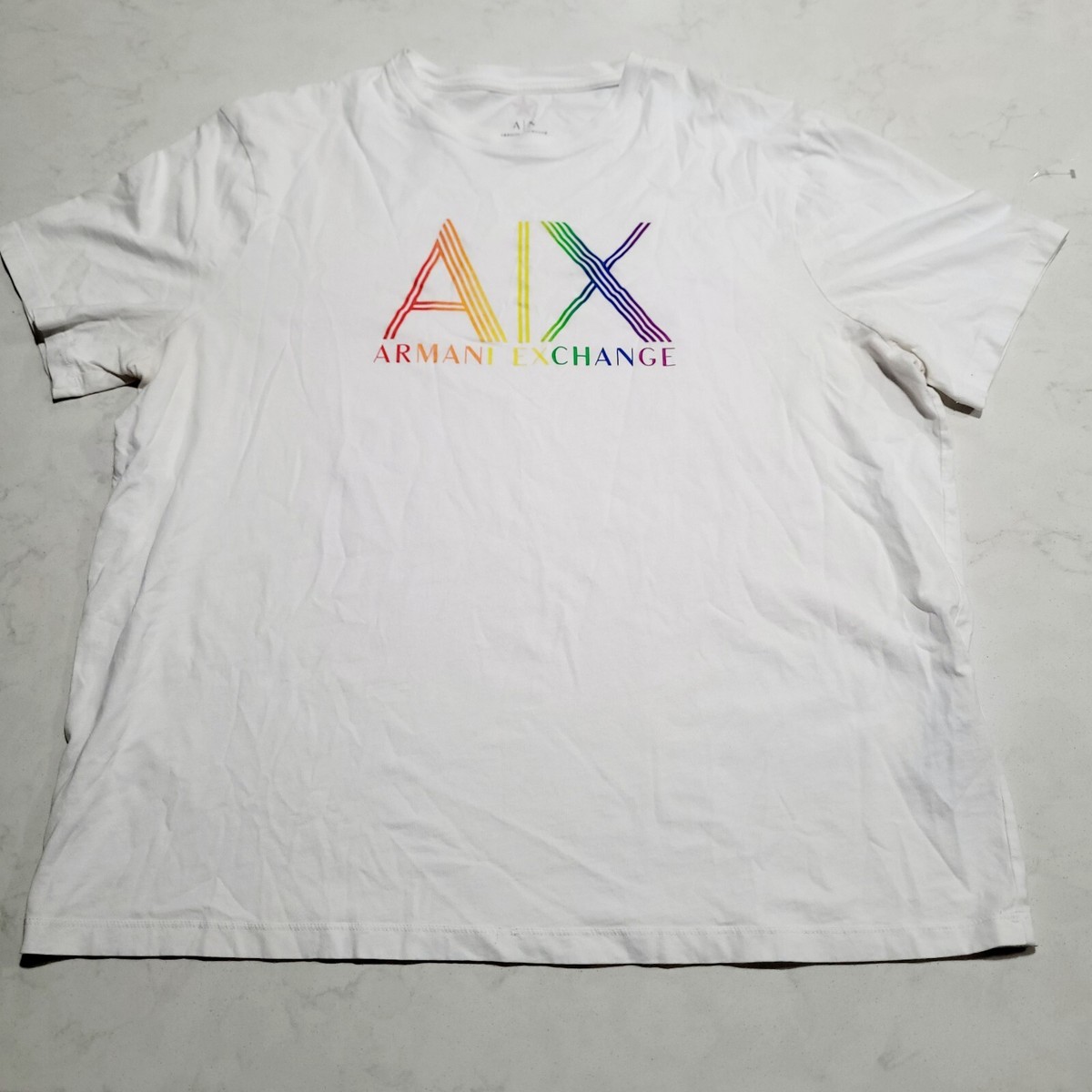Armani Exchange ICON Logo AX Graphic White T-Shirt XXL Giorgio
