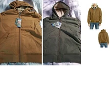 Mens G.H. Bass Canvas Work Jacket for Hard Service - Brown or Olive M L XXL