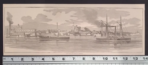 1866 Civil War Print - Baton Rouge, The Capital of Louisiana