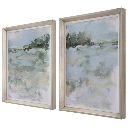 Uttermost Far Away View Framed Prints in Green and Blue Finish (Set of 2) - Picture 2 of 8