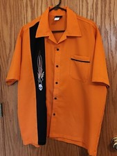 Bowling Concepts Be Retro Clothing Mens Bowling Style Shirt Orange/ BlackSize XL
