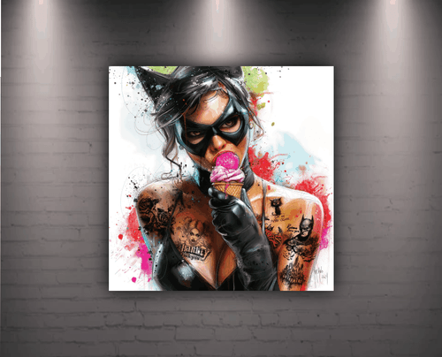 Sexy Cat Woman Patrice Murciano Canvas Wall Art Print Mounted And Ready To Hang - Picture 2 of 8