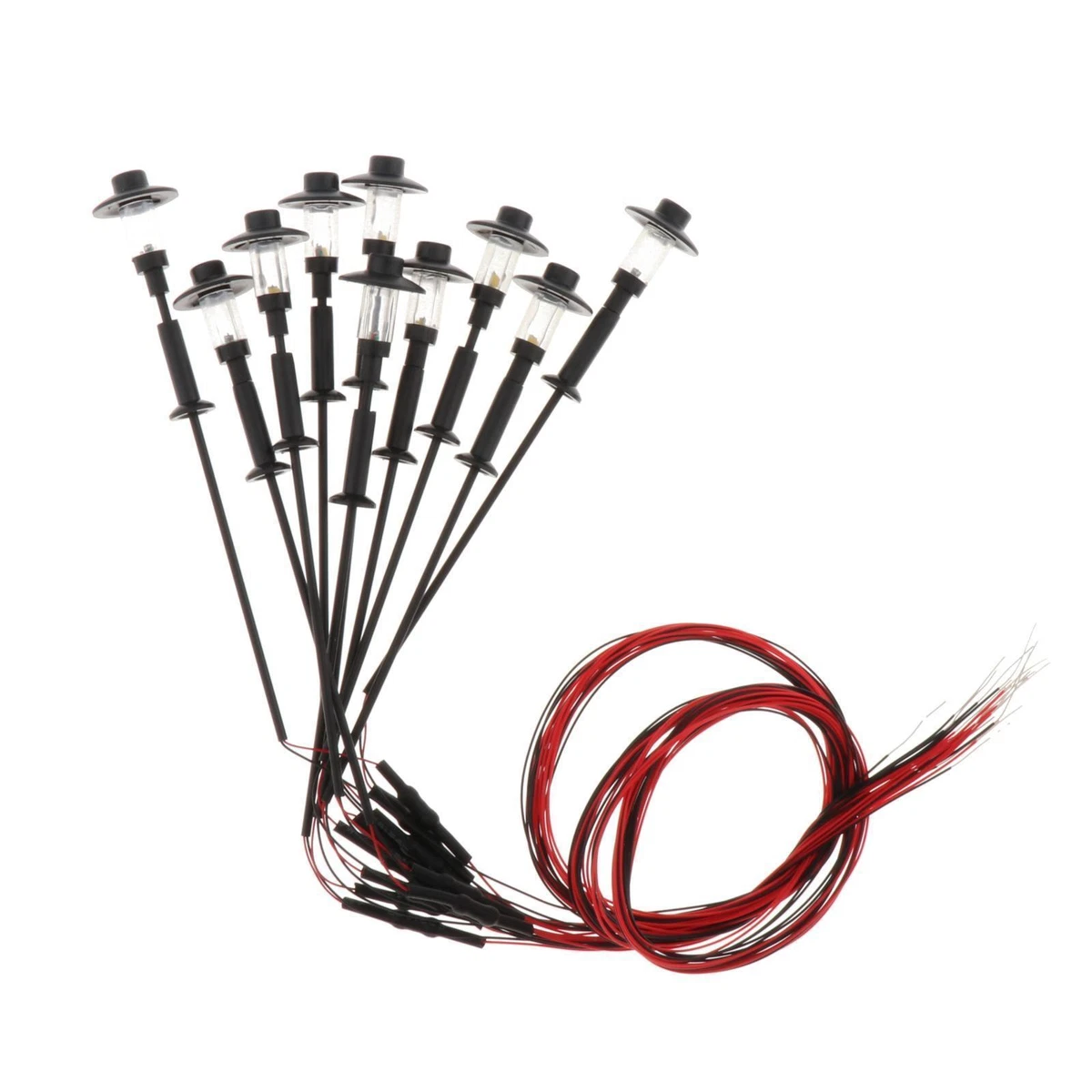 Set of 10 12V Mini Street Lights Railway Train Lamp Post HO TT N 1