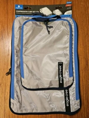 Eagle Creek Pack It Isolate 2 Piece Compression Cube Set S, M NEW Blue Gray
