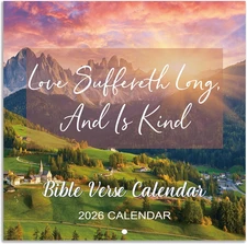 2026 Calendar - Bible Verse Wall Calendar 2026, Jan 2026 - Dec 2026, 12" X 24"