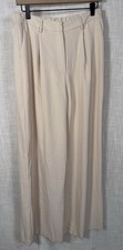 NWT Umgee Cream Women s L Large Wide Leg Trouser Pants