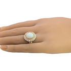 VINTAGE ESTATE SOLID 14K YELLOW GOLD NATURAL OPAL HALO RING SIZE 5.25 #8150 — photo 4