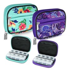 Weekly Travel Organizer Case for Purse with Removable 7 Day , Fashionable Tra...