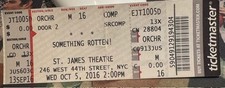 Something Rotten! Broadway Musical Ticket Stub October 5th, 2026