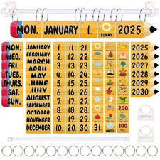 102pcs Flip Calendar For Classroom Decor PencilShaped Set Rod Cards