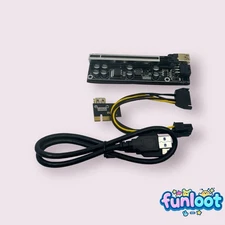 PCI-E 1x to 16x Powered USB3.0 GPU Riser Extender Adapter Card Board Cable 2pack