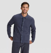 Men's Collared Navy Cardigan Sweater - Goodfellow  Co - NEW WITH TAGS