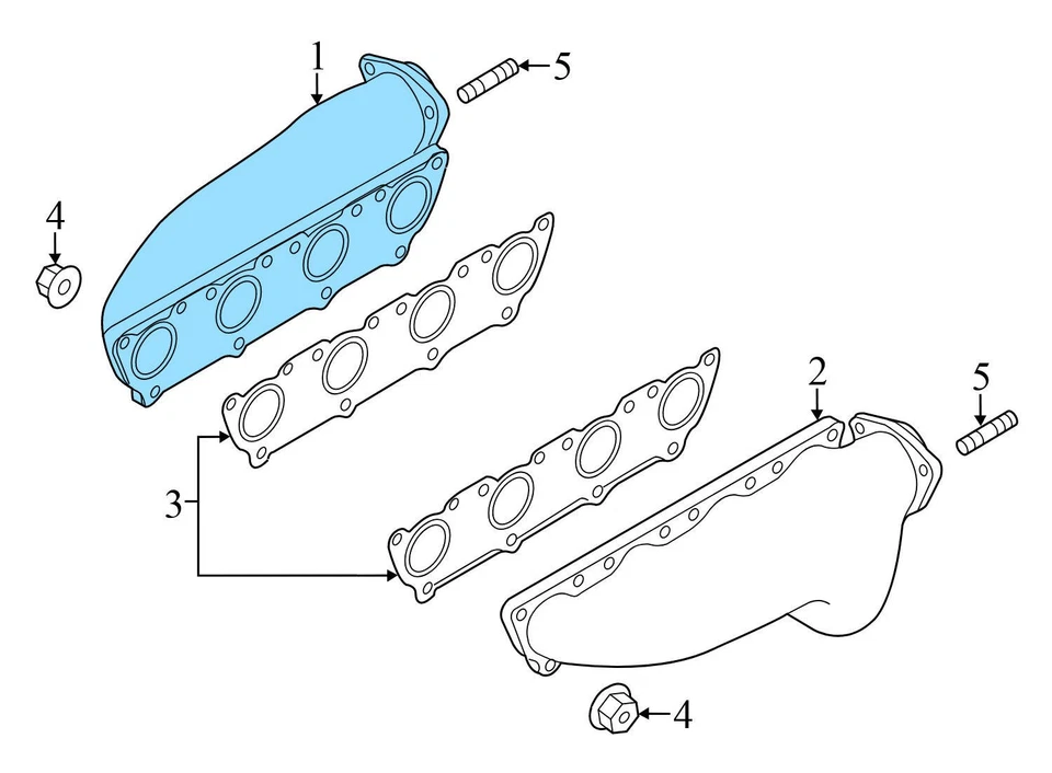 AUDI A8 QUATTRO 2011-2012 4,2 L - Colector de escape derecho 079253034AQ Foto 3 de 4