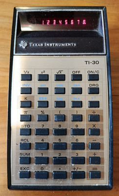 Vintage Taschenrechner Texas Instruments TI-30 Rote LED Anzeige