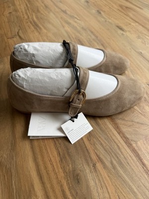 BRAND NEW ZARA SUEDE BALLET FLATS WOMEN S SIZE US7.5 EU38 MARY JANE BALLERINA