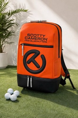 Scotty Cameron Orange Golf Backpack Multiple Compartments