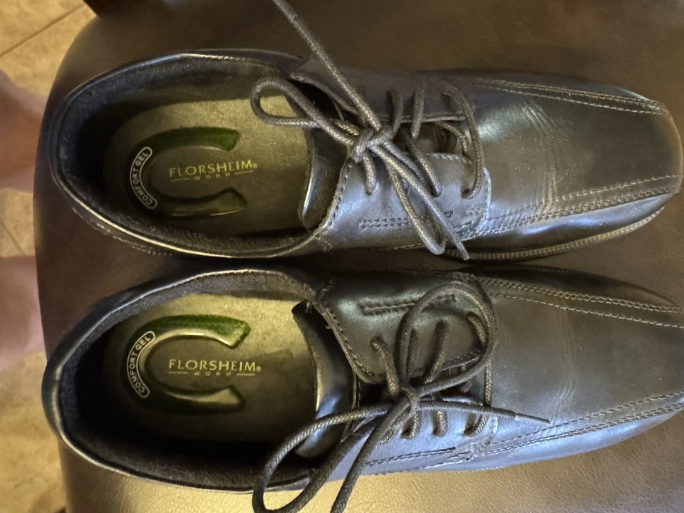 Florsheim Men's Low Coronis Steel Toe Work Shoes FS2000 Black Leather Sz 12D NEW - Image 3 of 4