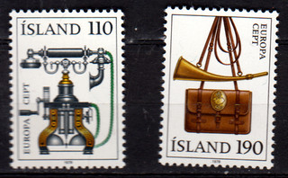 Iceland 1979 Europa/ C.E.P.T Old Telephone and Posthorn & Mail Bag UNM / MNH