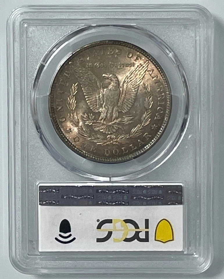 1882-P PCGS MS63 Morgan Silver $1 Dollar Outstanding Fired Rainbow Color Toning - Image 3 of 4