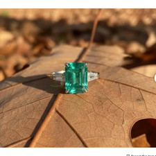 Natural Emerald Ring 925 Sterling Silver Ring Handmade Ring Wedding Ring