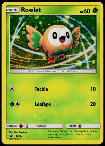 Rowlet - SM22 Sun & Moon Promo - Holo Pokemon LP (Promo)