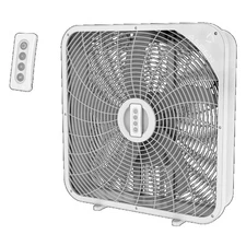 THE ASPEN 20 in. Box Fan with Remote Control - Quiet, Efficient Cooling