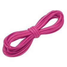 Round Leather Cord, 4mm x 5.5 Yards PU Leather String Rope, Rose Red