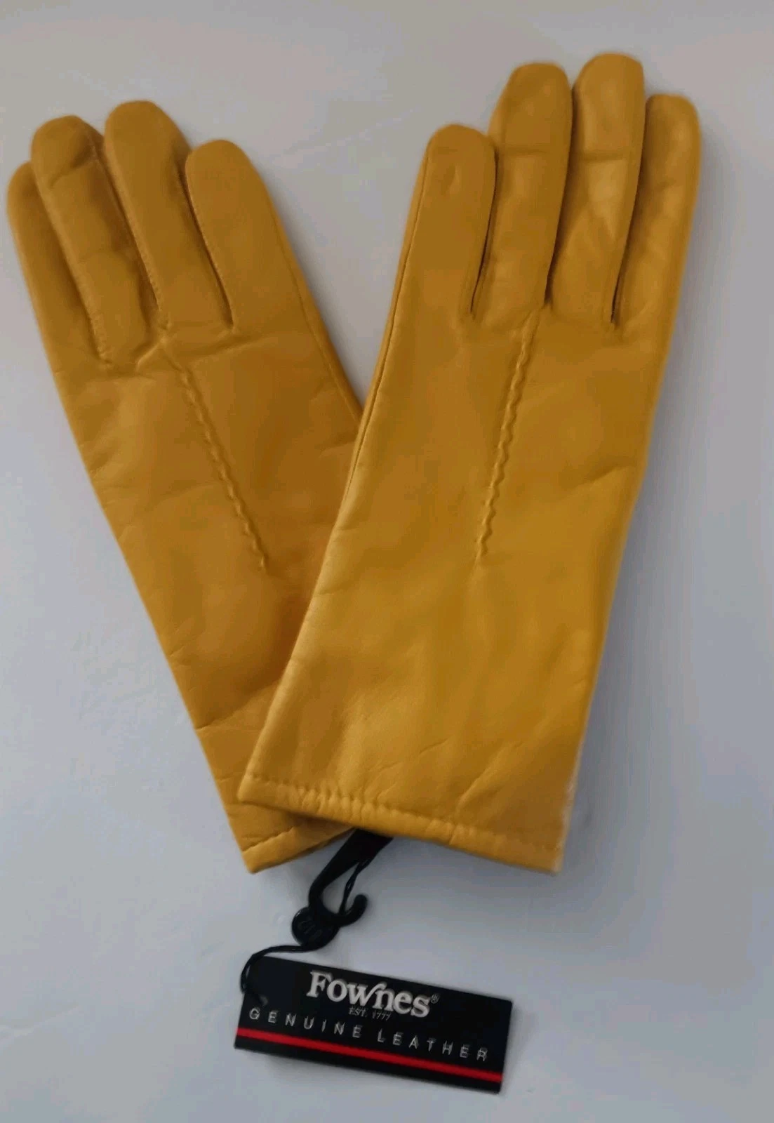 Fowne's Woman's Genuine Leather Gloves - Yellow, Size 8.5