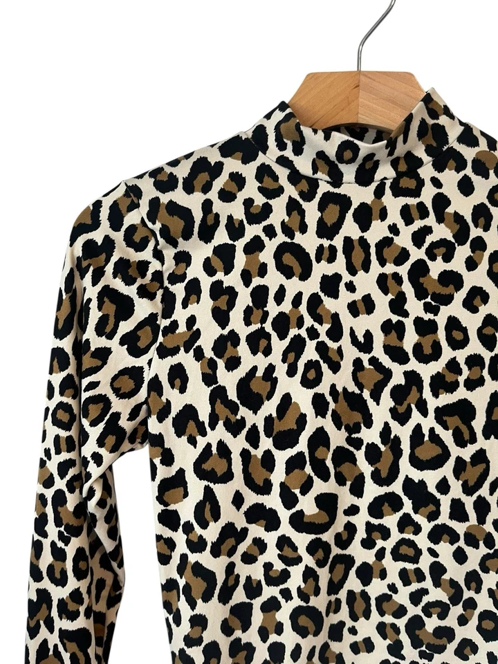 Top Gaze Estampado Leopardo Mujer XS Cuello Alto Ligero Capas Neutro Boho Foto 2 de 4