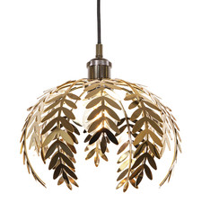 Traditional Fern Leaf Design Ceiling Pendant Light Shade in Polished Gold Fin...