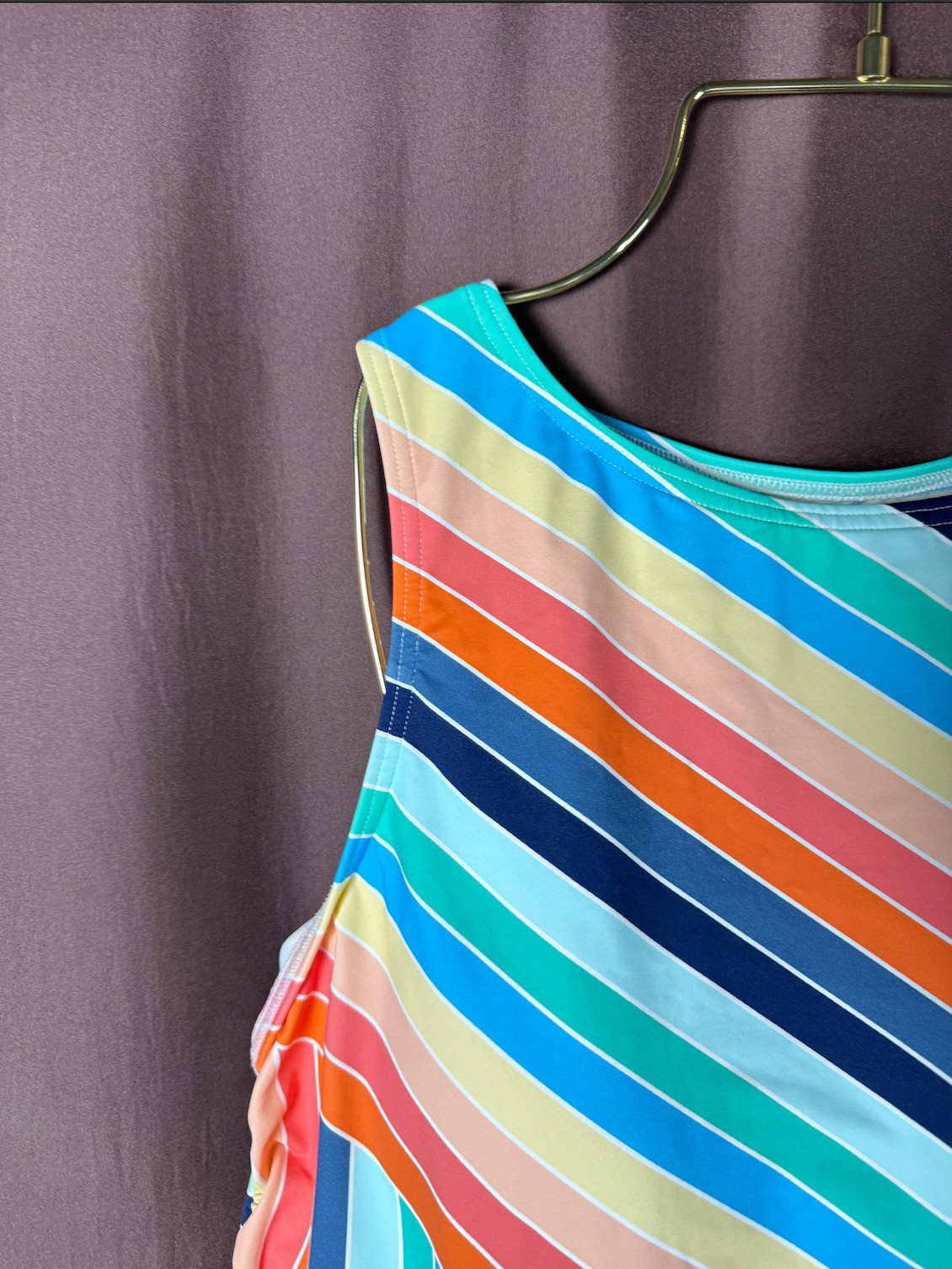 Land's End Women's 18 Chlorine Resistant High Neck Tankini Swim Top