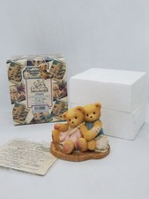 New CHERISHED TEDDIES RUTH GENE BEAR FIGURINE 1998 hugging heart BOY GIRL1998 C