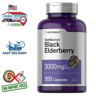 Extracto de Saúco Negro Sambucus 3000mg 64:1 300 Cápsulas Suplemento herbario