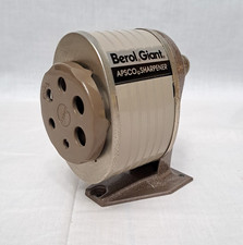 Vtg Berol Giant APSCO 6 Hole Pencil Sharpener Table Desk Mount Mid-Century USA