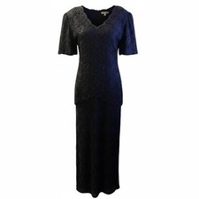 Vintage Lawrence Kazar Women's Beaded Dress 100 Silk