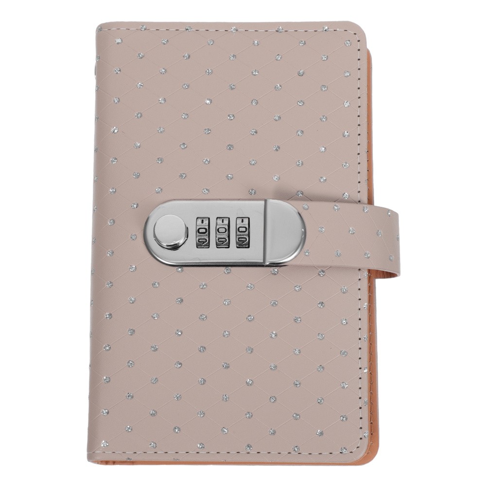 Waterproof PU Money Organizer Book with Lock and Rhinestone Design for Home Use