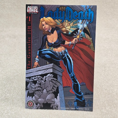 #ad Lady Death The Gauntlet#1 BLUE FOIL DYNAMIC FORCES J. SCOTT CAMPBELL 365 999 $53.99