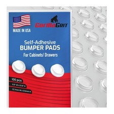 100 Clear Adhesive Cabinet Door Bumpers - 1/2" Pads for Drawers  Furniture