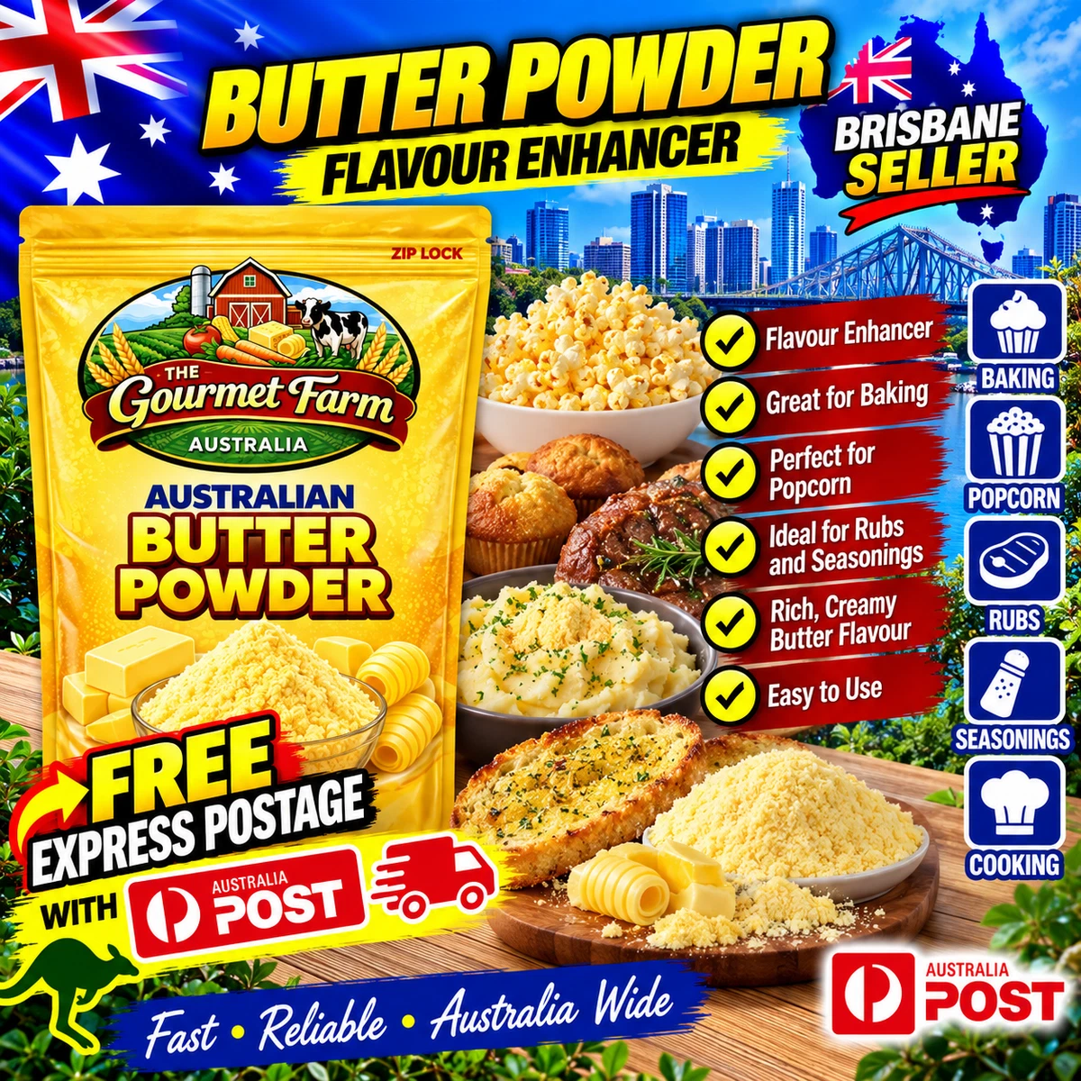 1kg Butter Powder for Cooking as a food flavour enhancer in Baking Cakes Popcorn