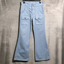 Vintage Levis 676 Jeans Mens 30x30 Blue Flare Bell Bottom Cargo Bush Pants 70s