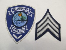 Florida Titusville Police Patch Old Cheese Cloth & Stripes